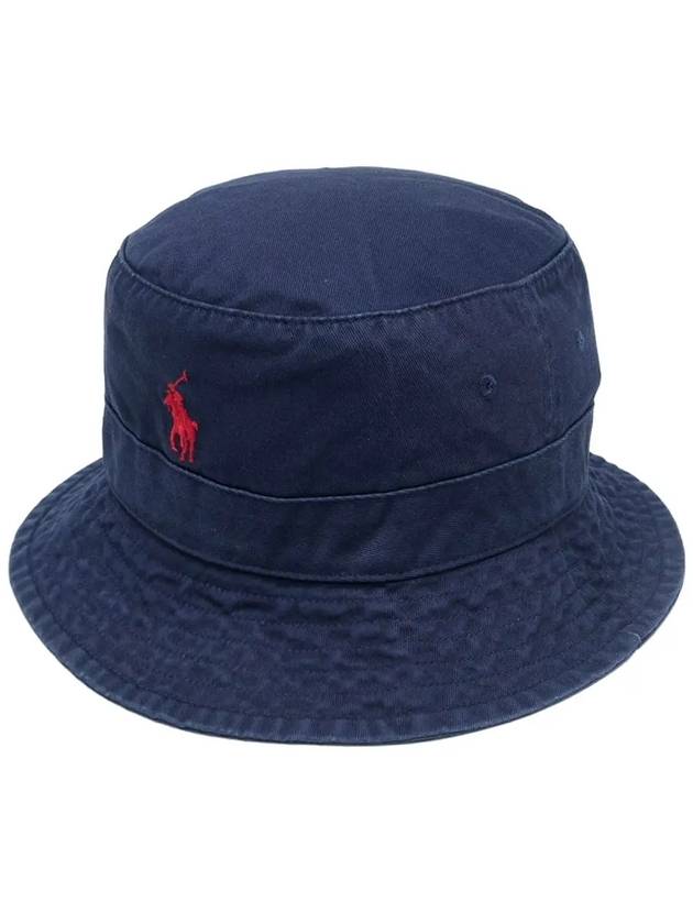 Embroidered Pony Bucket Hat Navy - POLO RALPH LAUREN - BALAAN 3