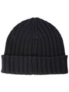 Extra Fine Merino Wool Logo Beanie Navy - CP COMPANY - BALAAN 3