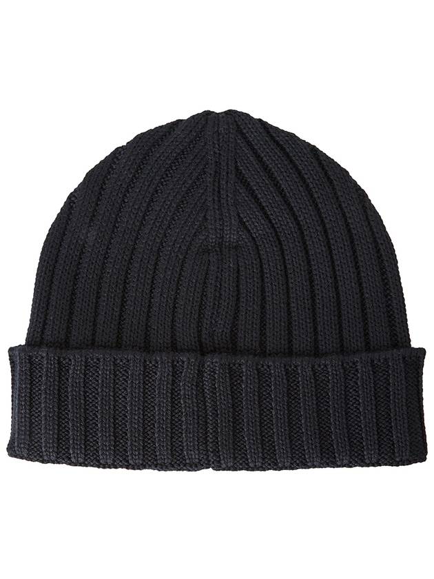 Extra Fine Merino Wool Logo Beanie Navy - CP COMPANY - BALAAN 3