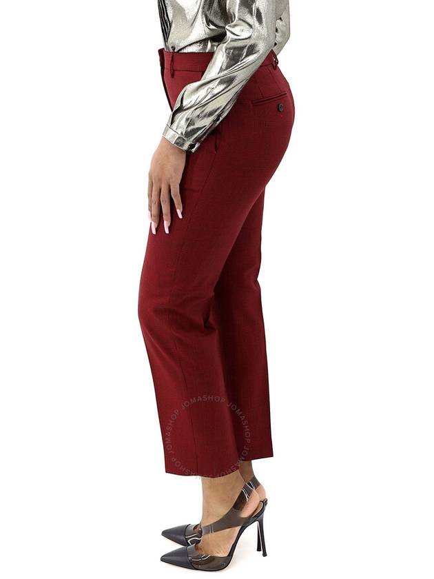 Women's Wiluna Pattern Wool Slim Fit Pants Red - BURBERRY - BALAAN 3