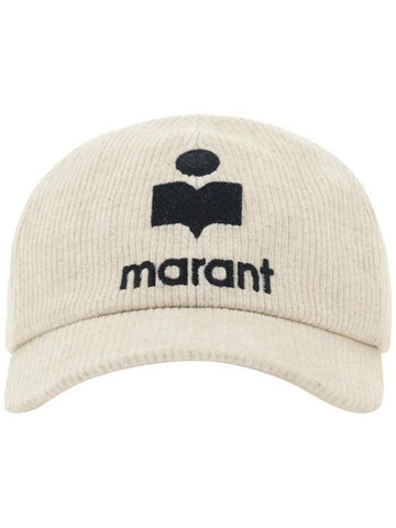 Tyron Logo Corduroy Ball Cap Beige - ISABEL MARANT - BALAAN 1