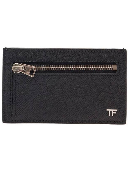 Logo Leather Card Wallet Black - TOM FORD - BALAAN 1