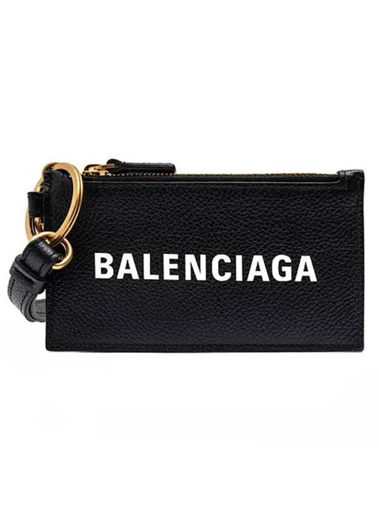 Logo Cash Keyring Card Wallet Black - BALENCIAGA - BALAAN 1