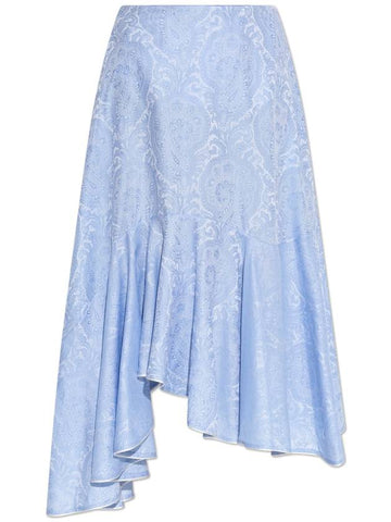 Etro Cotton Skirt With Decorative Pattern, Women's, Light Blue - ETRO - BALAAN 1