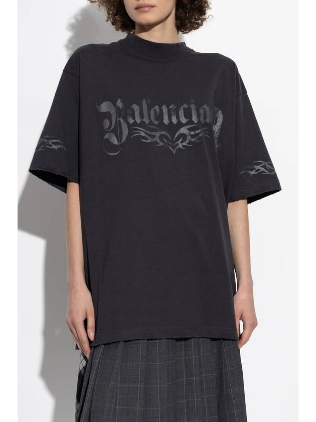 Balenciaga T-shirt With Print, Women's, Black - BALENCIAGA - BALAAN 3