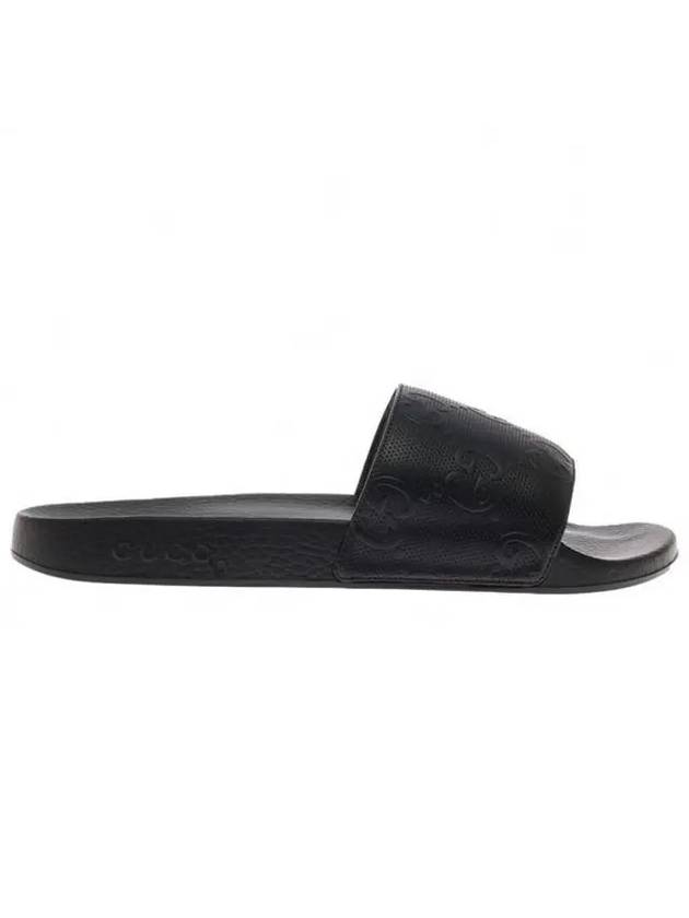 GG Rubber Slippers Black - GUCCI - BALAAN 1