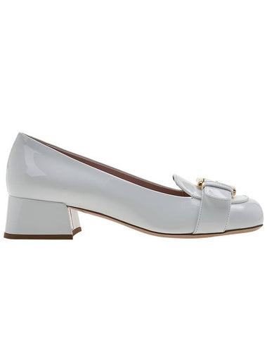 Logo Buckle Patent Leather Pumps White - MIU MIU - BALAAN 1