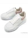 Women's Suede Pink Tab Coat Trainer Low Top Sneakers White - ALEXANDER MCQUEEN - BALAAN 4