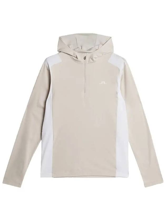 Men s Lucas Quarter Zip Up Golf Hood Moonbeam GMJS10949 U029 - J.LINDEBERG - BALAAN 1