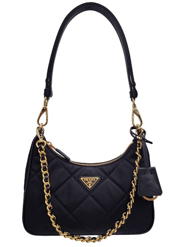 Triangle Logo Re Edition 1995 Chain Nylon Mini Bag Black 1BC204 2AOS F0002 - PRADA - BALAAN 1