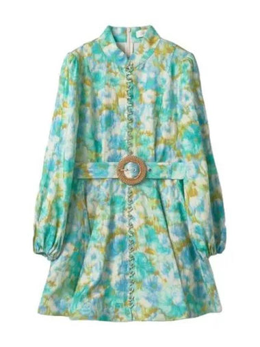 Mini High Tide Button One Piece Aqua Aikat Floral - ZIMMERMANN - BALAAN 1