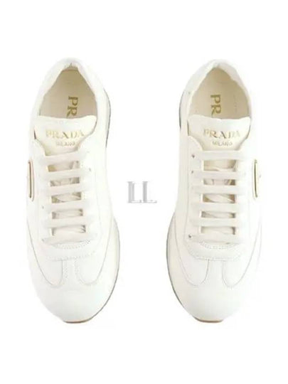 Leather Low Top Sneakers Ivory - PRADA - BALAAN 2