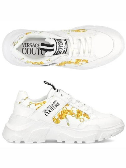 Baroque Print Leather Low Top Sneakers White - VERSACE - BALAAN 2