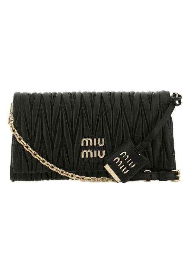 Matelasse Nappa Leather Shoulder Bag Black - MIU MIU - BALAAN 1