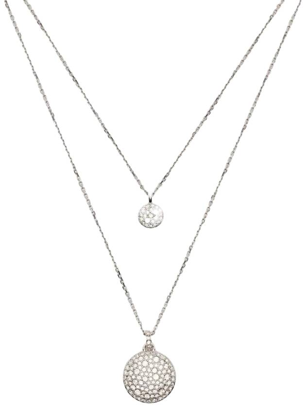 Sublima Layered Pendant Rhodium Necklace Silver - SWAROVSKI - BALAAN 1