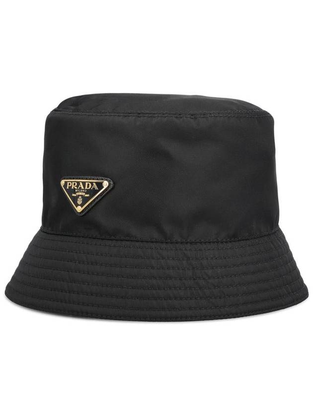 Re-Nylon Triangle Logo Bucket Hat Black - PRADA - BALAAN 3