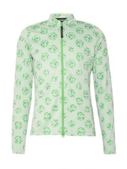 Patric Sphere Dot Jacquard Mid Layer Zip-Up Jacket Green White - J.LINDEBERG - BALAAN 2