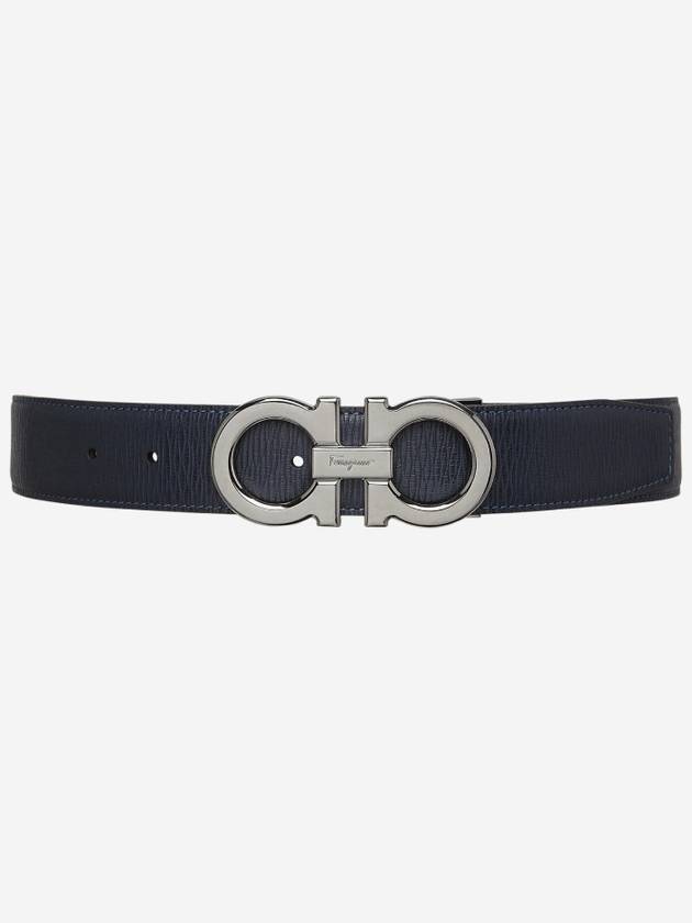 Reversible Gancini Leather Belt Black Navy - SALVATORE FERRAGAMO - BALAAN 2