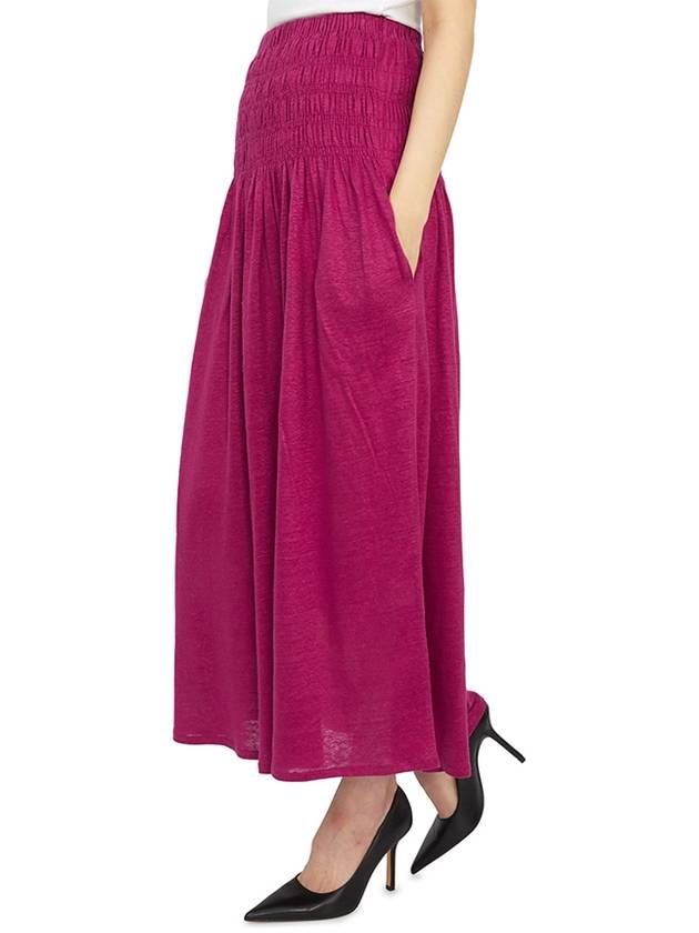 Tinoa Elastic Linen Long A-Line Skirt Purple - VANESSA BRUNO - BALAAN 6