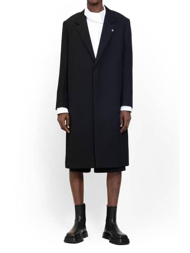 Back Slit Wool Single Coat Black - JIL SANDER - BALAAN 1