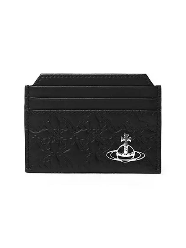 Embossing Slim Card Wallet Black - VIVIENNE WESTWOOD - BALAAN 1