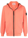 Wappen Patch Soft Shell Hooded Jacket Orange - STONE ISLAND - BALAAN 2