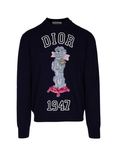 Bobby Cashmere Jacquard Knit Top Navy - DIOR - BALAAN 1