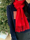 Wool Muffler Color Pony Logo Embroidered Scarf Red PC0476 620 - POLO RALPH LAUREN - BALAAN 1