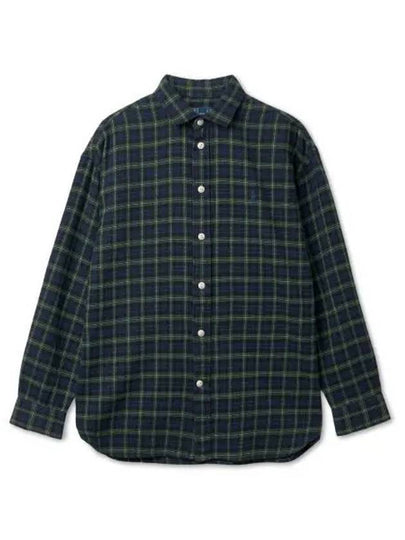 30 reward points W relaxed fit plaid cotton shirt navy 410 - POLO RALPH LAUREN - BALAAN 1