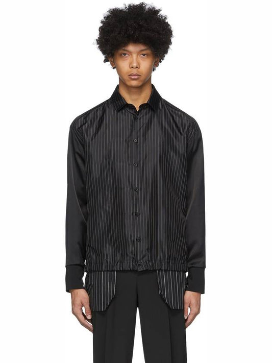 Striped Straight Sheer Button Long Sleeve Shirt Black - NEIL BARRETT - BALAAN 2