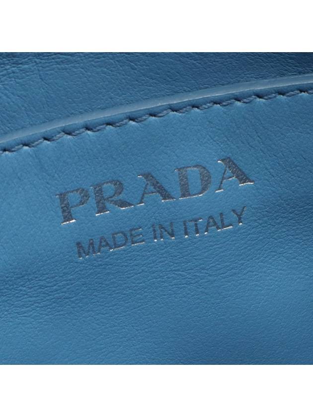 MARE Blue Soft Calfskin Silver Plated Diagram Mini Chain Cross Bag - PRADA - BALAAN 10