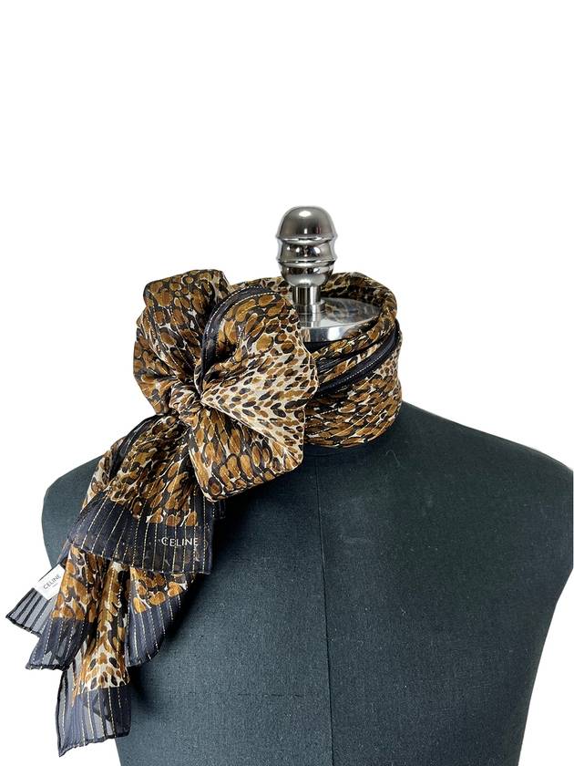 Leopard print lurex silk scarf 2AWF3972 - CELINE - BALAAN 2