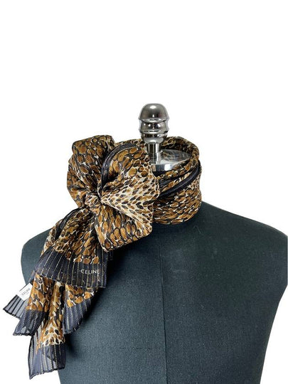 Leopard print lurex silk scarf 2AWF3972 - CELINE - BALAAN 2