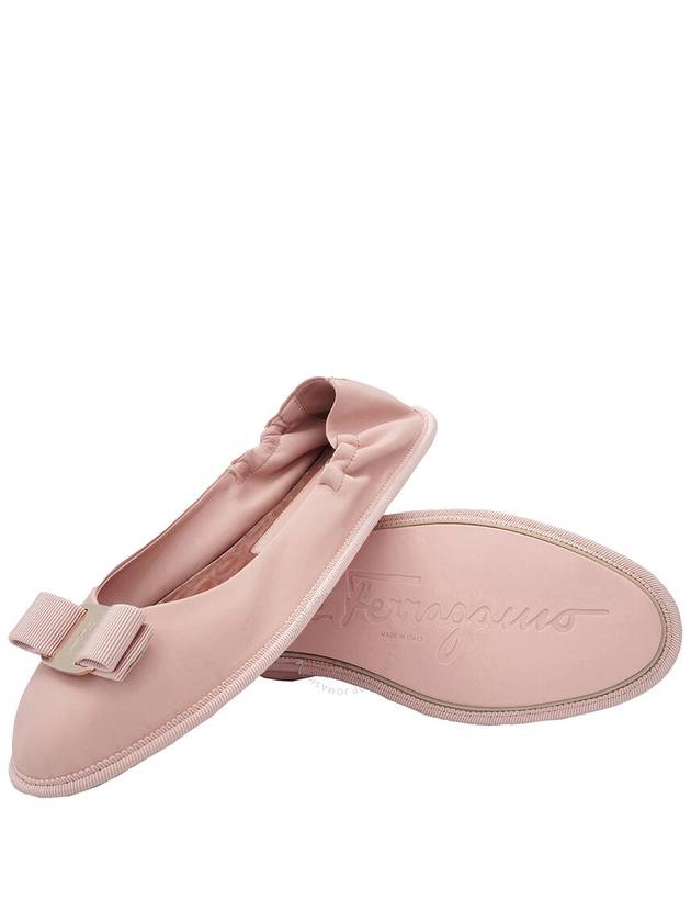 Salvatore Barina Leather Ballerina Pink - SALVATORE FERRAGAMO - BALAAN 3