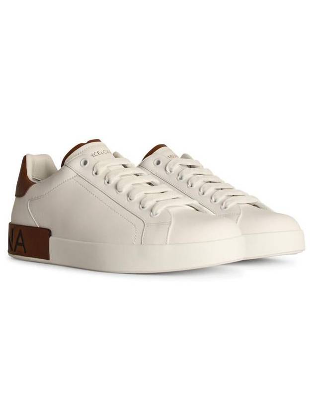 Dolce & Gabbana 'Portofino' White Leather Sneakers - DOLCE&GABBANA - BALAAN 2