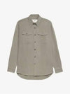 Chest Pocket Wool Shirt Jacket Grey - AMI - BALAAN 2