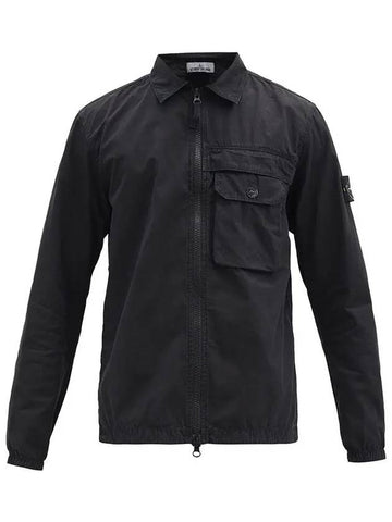 Stone Island Compass Waffen Single Zipper Button Pocket Cotton Zipup Shirt Jacket - STONE ISLAND - BALAAN 1