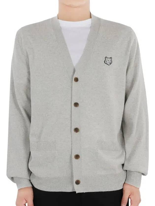 Bold Fox Head Patch Regular Cardigan Grey - MAISON KITSUNE - BALAAN 3