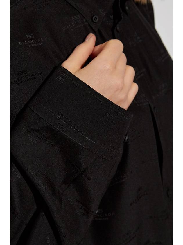 Balenciaga Silk Shirt With Pocket, Women's, Black - BALENCIAGA - BALAAN 5