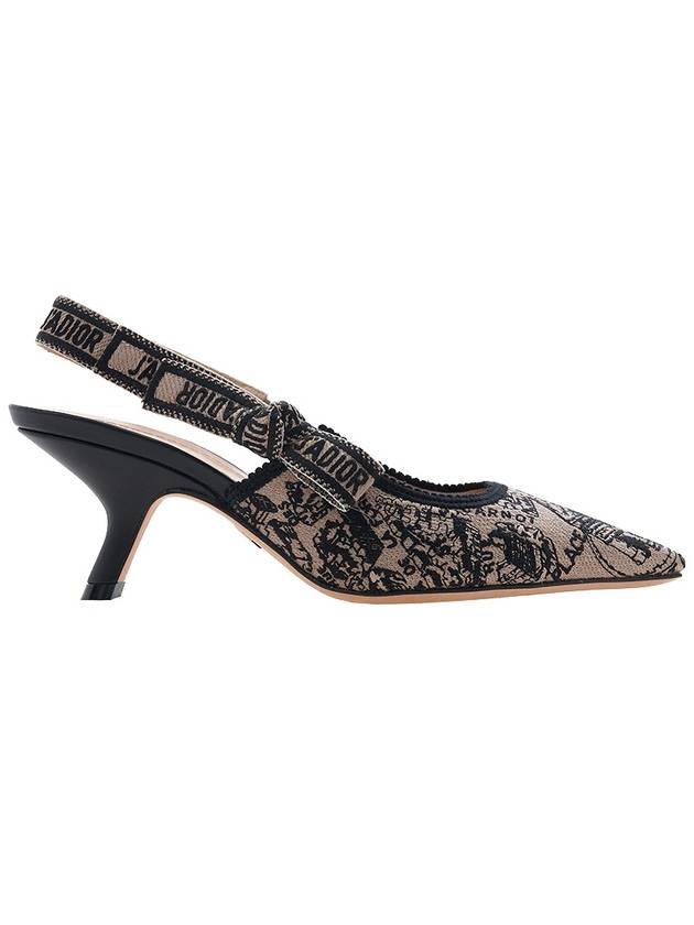 J'adior Cotton Embroidered Slingback Heels Beige - DIOR - BALAAN 3