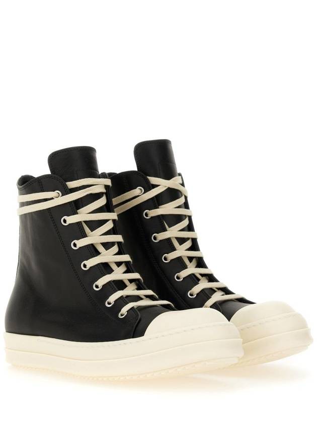 Rick Owens High Leather Sneakers - RICK OWENS - BALAAN 2