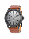 Rasp Leather Strap Watch Gunmetal Grey - DIESEL - BALAAN 1