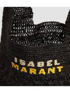 Praia Raffia Small Tote Bag Black - ISABEL MARANT - BALAAN 7