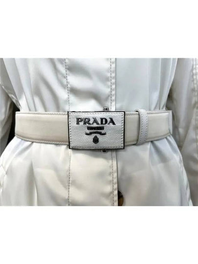 Women's Ivory Long Coat 86459 282 F0244 - PRADA - BALAAN 2