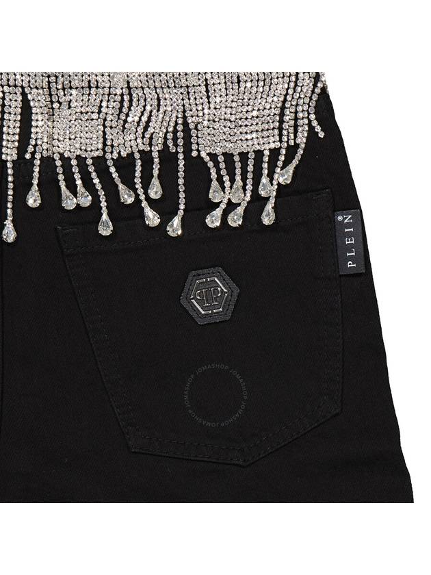 Philipp Plein Rhinestone Fringes Hot Denim Hot Pants, Waist Size 26" - PHILIPP PLEIN - BALAAN 3