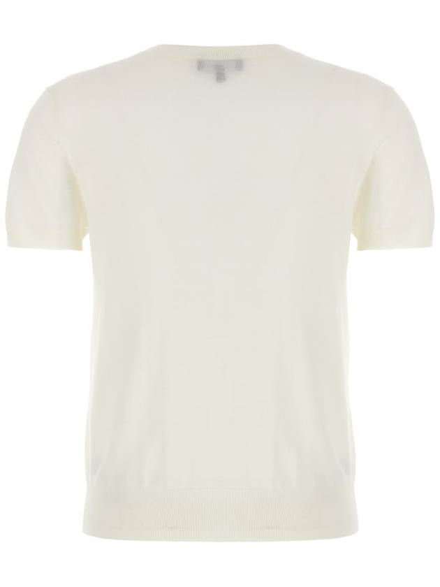 Women's Regal Wool Slim Crew Neck Short Sleeve T-Shirt Ivory - THEORY - BALAAN 3