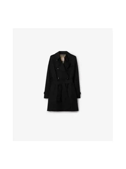 Kensington Cotton Trench Coat Black - BURBERRY - BALAAN 2