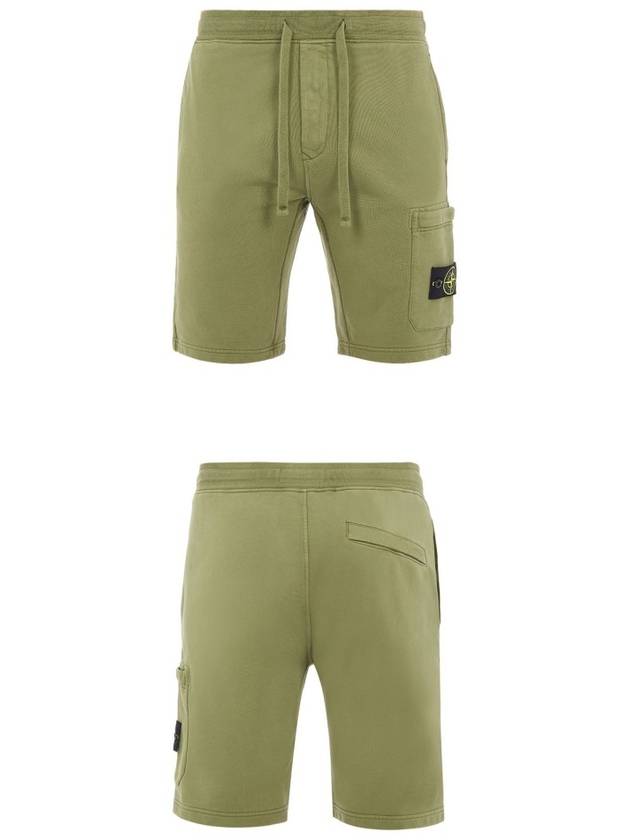 Waffen Patch  Fleece Bermuda Shorts Olive Green - STONE ISLAND - BALAAN 5