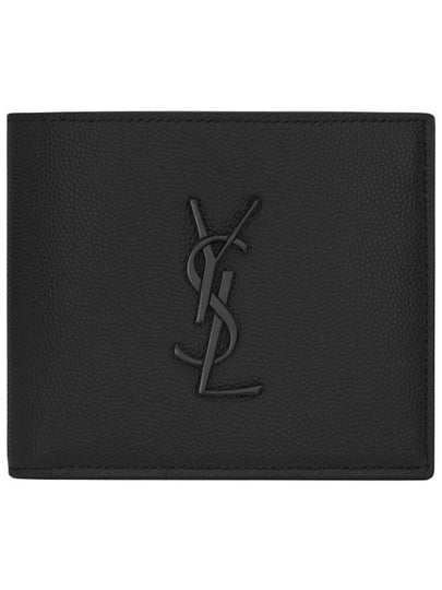 Cassandre  Leather Half Wallet Black - SAINT LAURENT - BALAAN 2