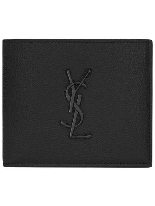 Cassandre  Leather Half Wallet Black - SAINT LAURENT - BALAAN 2